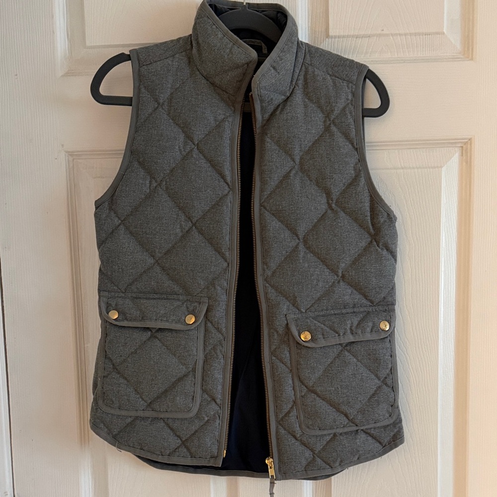 J. Crew Gray Quilted Vest
